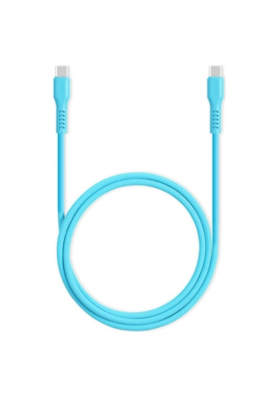 Smartcharger Gan 20w Pd Seyahat Hızlı Şarj Aleti + Usb-c - Usb-c 3a Kablo Neon Neon Mavi