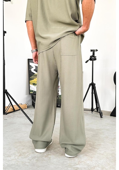 Haki Fitilli Baggy Pantolon Haki