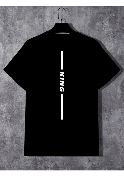King Arka Yazı T-shirt Şort - Siyah Alt Üst Kombin Şort Tişört Takım Baskılı Oversize Bisiklet Yaka Siyah King Arka Yazı T-shirt Şort - Siyah Alt Üst Kombin Şort Tişört Takım Baskılı Oversize Bisiklet Yaka Siyah