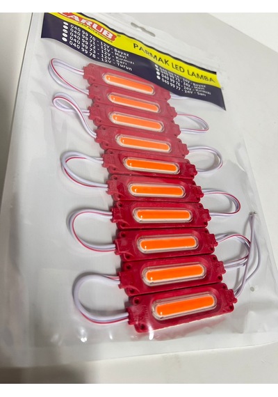 Parmak Led Lamba Parmak 12v Cob Kırmızı 10 Adet