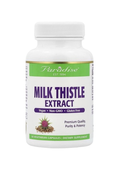 Paradise Herbs, Milk Thistle Extract, 60 Vegetarian Capsules 250 Mg Per Capsule