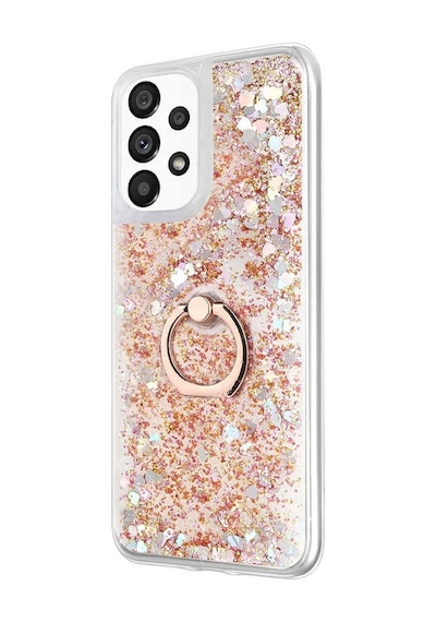 Microsonic Samsung Uyumlu Galaxy A13 4G Kilif Glitter Liquid Holder Gold 557085584