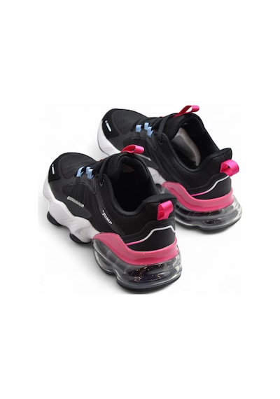 30906 Rahat Ortopedik Taban Günlük Unisex Spor Ayakkabı Balon Taban Siyah