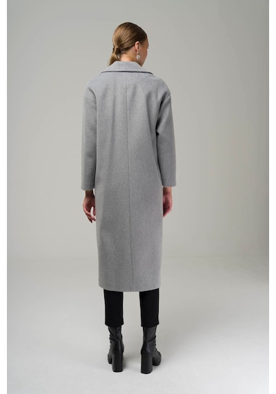 Olcay Kruvaze Ara Boy Oversize Kaban Açık Gri 3860-y