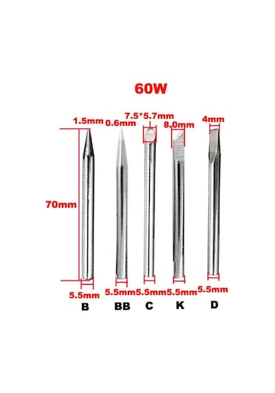 60W B Tip Havya Ucu - Silver