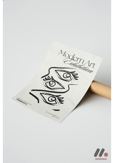 Modern Art Exhibition Yüz Poster, Çerçevesiz Yüksek Kalite Duvar Afişi - Modern Ev Dekorasyonu