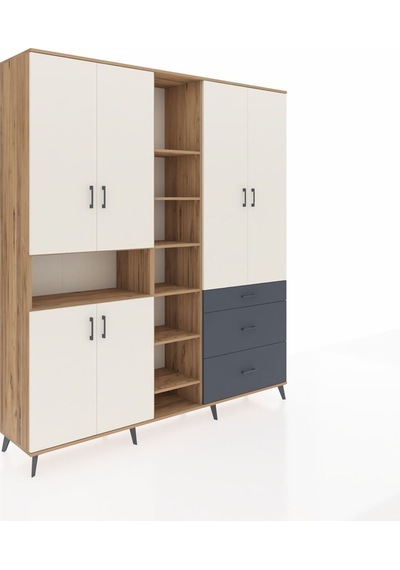 Hyperion Dolap 13 Raflı 3 Çekmeceli 6 Kapaklı 220x44x243 Çam-aytaşı/antrasit Çok Renkli Hyperion Dolap 13 Raflı 3 Çekmeceli 6 Kapaklı 220x44x243 Çam-aytaşı/antrasit Çok Renkli