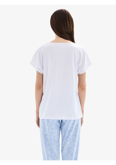 Kadın Pijama Takımı 52027 - Beyaz Beyaz