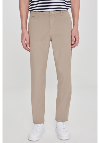 Premıum Altınyıldız Erkek Bej Pamuklu Slim Fit Dar Kesim Yan Cepli Armürlü Esnek Pantolon