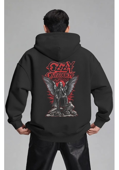 Sevbano Ozzy Osbourne Black Sabbath Rock Metal Müzik Grubu Ön Baskılı Uni Siyah