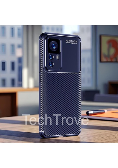 Xiaomi Mi 12t Pro Kılıf Kamera Korumalı Darbe Emici Karbon Fiber Desenli Renk Atmaz Silikon Kapak