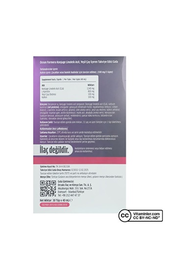 Ocean Formera L-karnitin 30 Tüp + Glukomannan 60 Kapsül Aromalı