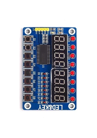 TM1638 8 Butonlu 8 Kırmızı LED Display Modülü