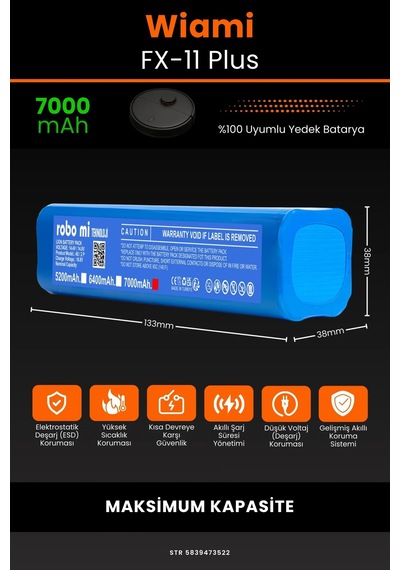 Wiami Fx-11 Plus 7000mah Robot Süpürge Bataryası
