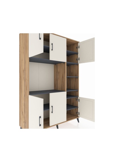 Hyperion Dolap 10 Raflı 6 Kapaklı 132x44x195 Çam-aytaşı/antrasit Çam Hyperion Dolap 10 Raflı 6 Kapaklı 132x44x195 Çam-aytaşı/antrasit Çam