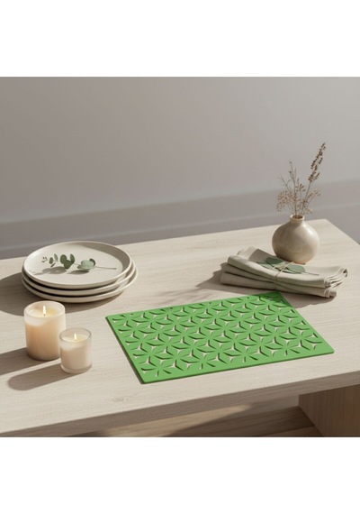 2 Adet Keçe Amerikan Servis Dikdörtgen Supla 33x44 Cm Yeşil