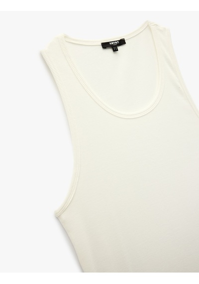 Koton Kolsuz Pamuklu Bisiklet Yaka Slim Fit Atlet Beyaz 6sam30001mk Beyaz