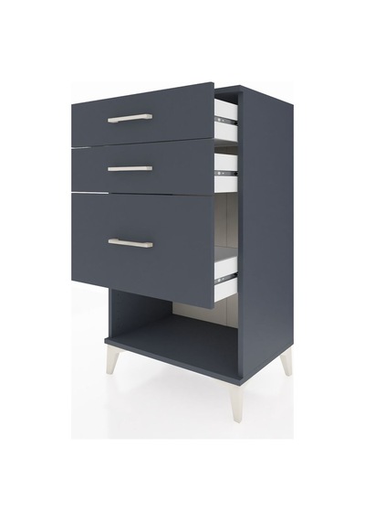 Hyperion Komodin 3 Çekmeceli 60x44x106 Antrasit-antrasit Antrasit
