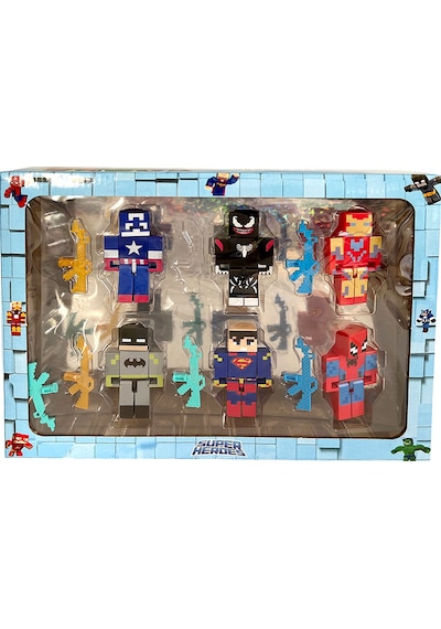 Minecraft Venom İron Man Kaptan Amerika Örümcek Adam Oyuncak Karakter Figür Seti 10 Cm