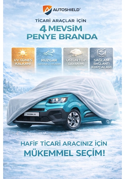 Fiat Doblo Penye Branda Garaj Branda Örtüsü Dayanıklı Kalın Penye Branda Otomobil Çadır Branda Gri