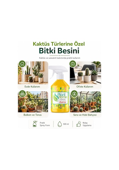 Kaktüs Ve Sukulent Bitki Besini Sprey Form Kolay Uygulama 500 Ml