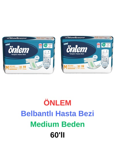 Önlem - Belbantlı Yaşlı Yetişkin Hasta Bezi Medium Beden 60'lı M