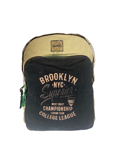 Old Cotton Cargo Kaliteli Tek Bölmeli Vintage Salaş Disayn Günlük Sırt Gezi Okul Kamp Çantası 32 Cm X 38 Cm Bej