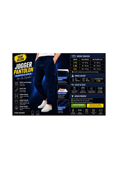 No Brand Jaggır Kargocepli Spor Pantolon Lacivert Lacivert