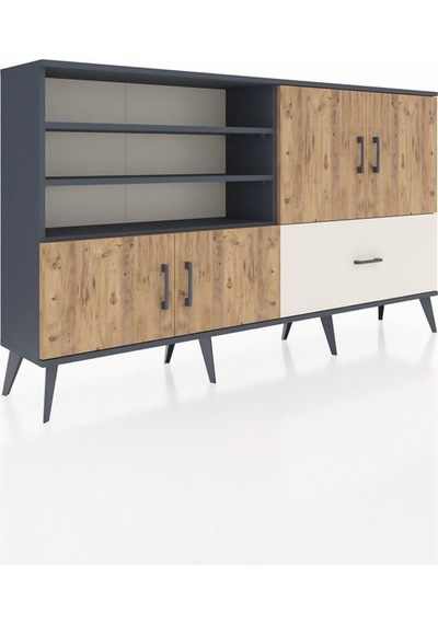 Arges Konsol 5 Raflı Tek Çekmeceli 4 Kapaklı 176x30x99 Antrasit-ç Antrasit-çam/aytaşı Arges Konsol 5 Raflı Tek Çekmeceli 4 Kapaklı 176x30x99 Antrasit-ç Antrasit-çam/aytaşı