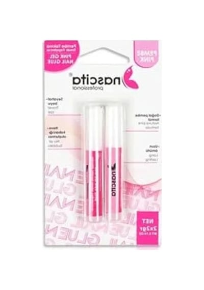 Pembe Takma Tırnak Yapıştırıcısı 2'li Set