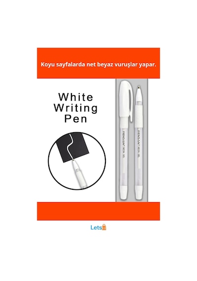 Beyaz Jel Kalem 1mm Uçlu Ergonomik Yazım Çok Renkli