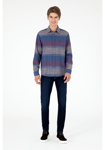 U.s. Polo Assn. Erkek Lacivert Gömlek Desenli 50298064-vr033 Lacivert