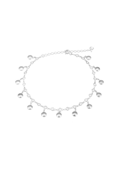 Brezza Lusso Jewelry Çanak Figürlü Taşlı Su Yolu Sallantılı Gümüş Kadın Ayak Halhal Gümüş