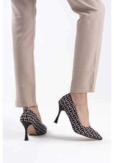 Trendella Kadın Siyah Desenli Stiletto Tr08ms12a