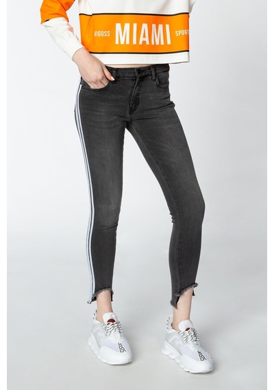 Vigoss Sport Kadın Skınny Fit Şeritli Pantolon Vsd152-70131 Siyah