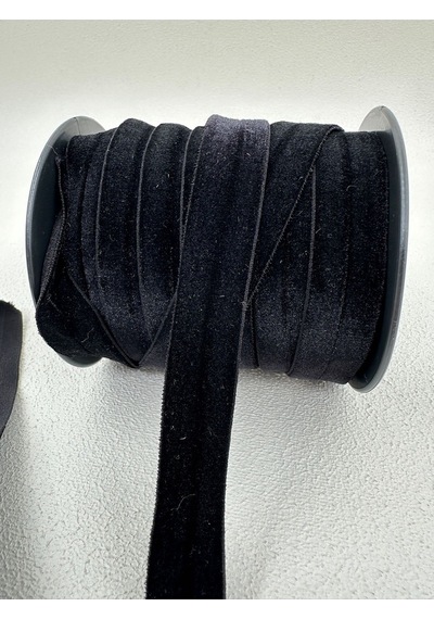 1.5 Cm Katlanır Kadife-5 Metre-siyah