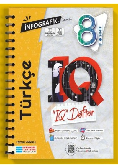 8.Sınıf Türkçe İnfografik Serisi IQ Akıllı Defter- Evrensel İletişim Yayınları
