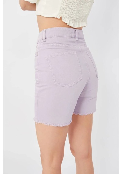 Banny Jeans Kadın Basic Paçası Kesik Jen Şort Lila