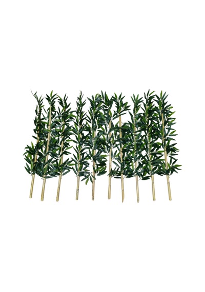 Yapay Çiçek 100 Cm 10 Adet Bambu Çubuk Islak Doku Yeşil