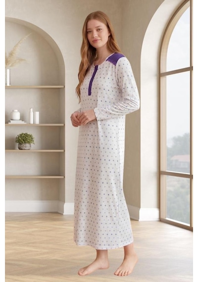 Mecit Pijama Mecit 6356 Mor Büyük Beden Kadın Gecelik