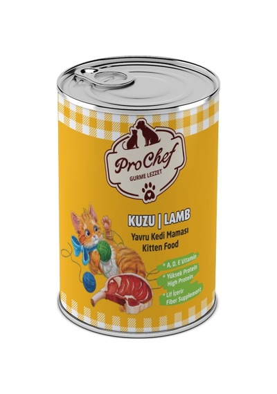 Prochef Kuzu Etli Kıyılmış Konserve Yavru Kedi Maması 24 x 415 G