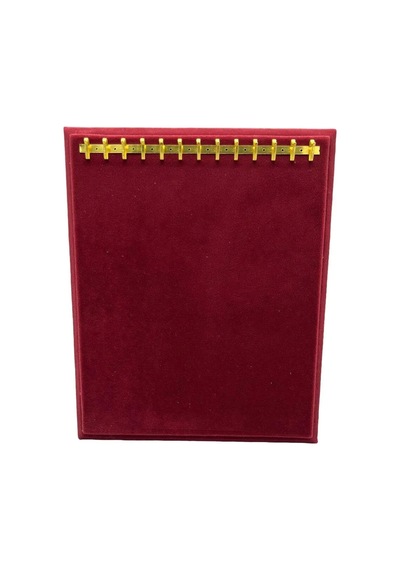 Süet Kumaş Bordo Renk 20/16 Cm Ayaklı Kanca Bileklik Sergileme Standı Çok Renkli