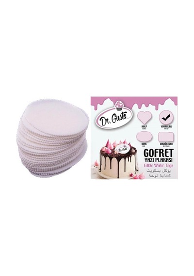 Dr Gusto Gofret Yazı Plakası 25'li Paket Yuvarlak