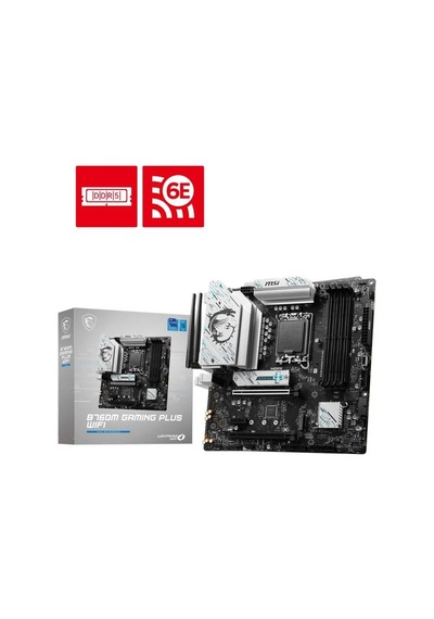 Msı B760m Gamıng Plus Wıfı Ddr5 6800mhz 2xhdmı 2xdp 2xm.2 Usb 3.2 Matx 1700p 12. / 13. Ve 14. Nesil İşlemci Uyumlu