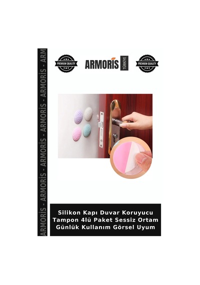 Silikon Kapı Duvar Koruyucu Tampon 4lü Paket Sessiz Ortam Günlük Kullanım Görsel Uyum