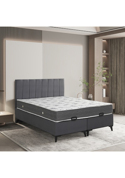 Country Çift Kişilik Baza Comfort Yatak Haki Başlık 3'lü Set Konuma Özel Teslimat 140 x 190 CM