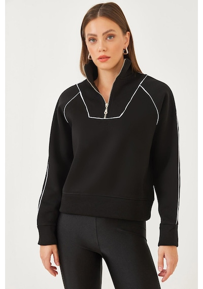 Shade Kadın Yarım Fermuarlı Oversize Sweatshirt Mb-5386 60251896 - Siyah