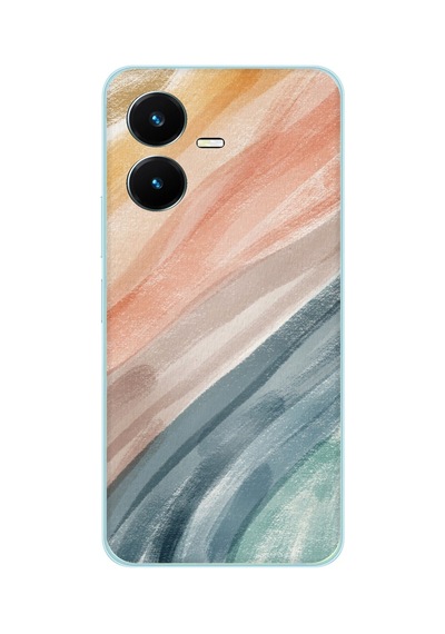 Vivo Y22s - Y35 Uyumlu Modern Renk Paleti Baskılı Silikon Kılıf
