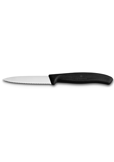 Victorinox 8cm Siyah Tırtıklı Soyma Bıçağı Swissclassic Mutfak 1 Adet Siyah