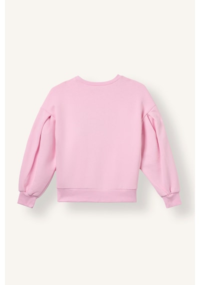 Defacto Regular Fıt Bisiklet Yaka Slogan Baskılı Sweatshirt Kız Çocuk I5291a826wnpn441 Pembe-pn441